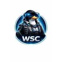 WSC penguin wearing a virtual reality headset